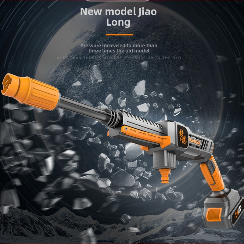 Jiaolong – unealtă de spălat auto fără fir, baterie litiu, presiune 2.4 MPa, debit 2.5 L/min, putere ≤300W, furtun ieșire 5 m