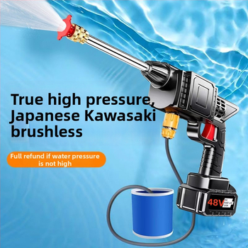 Bezdrôtový výkonný vysokotlakový čistič áut s indukčným motorom, konštrukcia z čistého meďa, batériové napájanie Li-ion, prenosný, dĺžka hadice 10–20 m, prietok 4–8 L/min