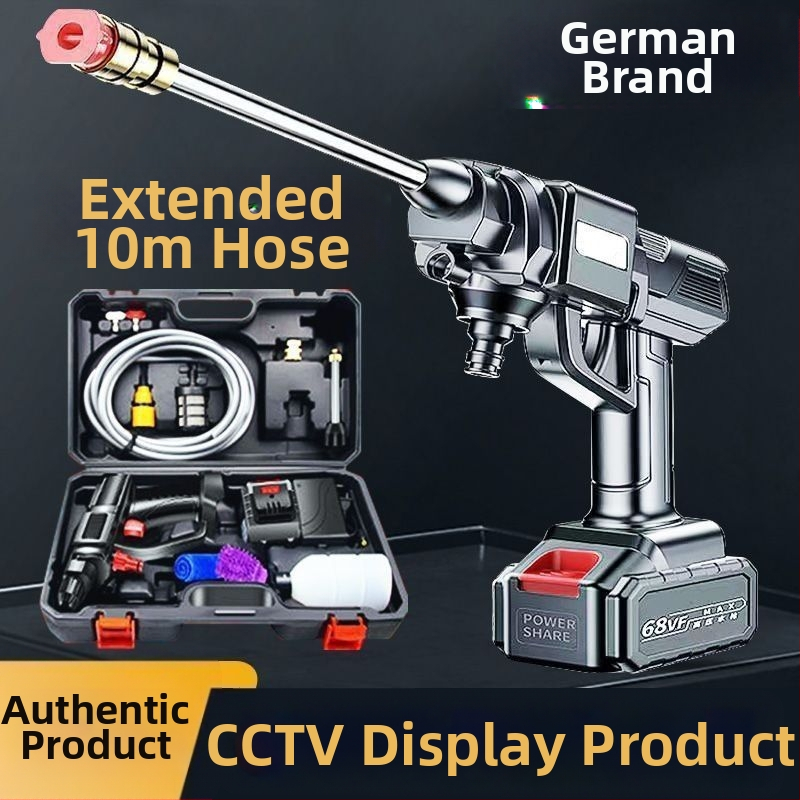 Bezdrôtový výkonný vysokotlakový čistič áut s indukčným motorom, konštrukcia z čistého meďa, batériové napájanie Li-ion, prenosný, dĺžka hadice 10–20 m, prietok 4–8 L/min