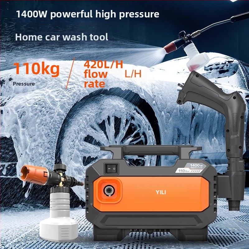 Aparat de spălat auto cu presiune înaltă, model YLQ3012H, 220V, 1400W, motor AC, 2,5–25 MPa, 3,6 kg