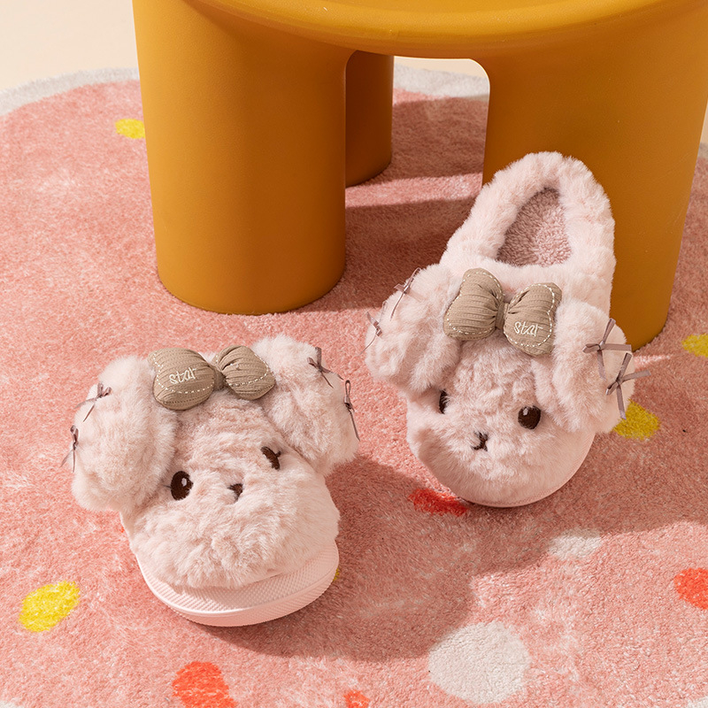 Dječje pamučne papuče s Cartoon uzorkom, gornji dio od coral fleecea, EVA potplat, jesen-zima 2025