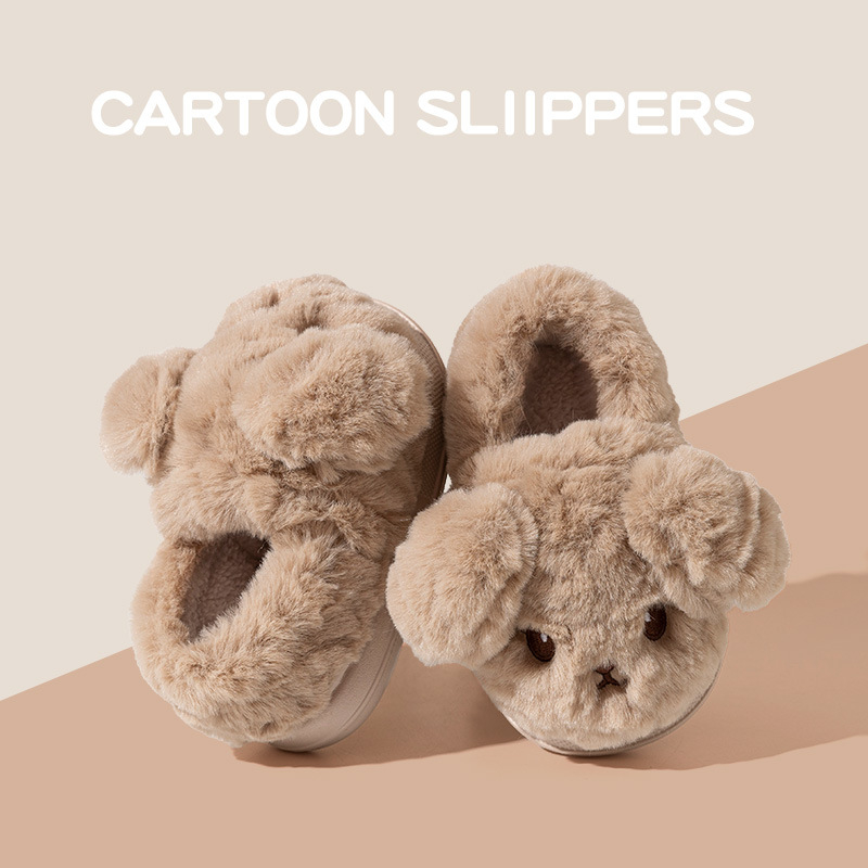 Dječje pamučne papuče s Cartoon uzorkom, gornji dio od coral fleecea, EVA potplat, jesen-zima 2025