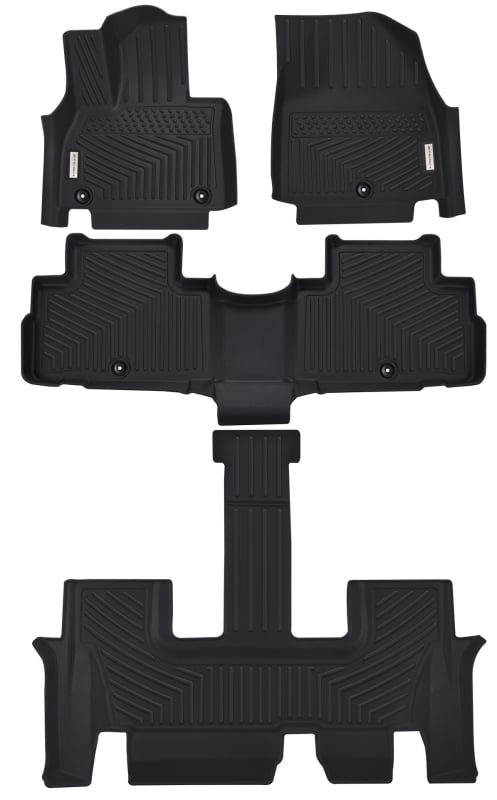 Стелки за под Kia Sorento – всесезонни, от гума, квадратна водоустойчива подложка с отпечатано лого, възможност за персонализация