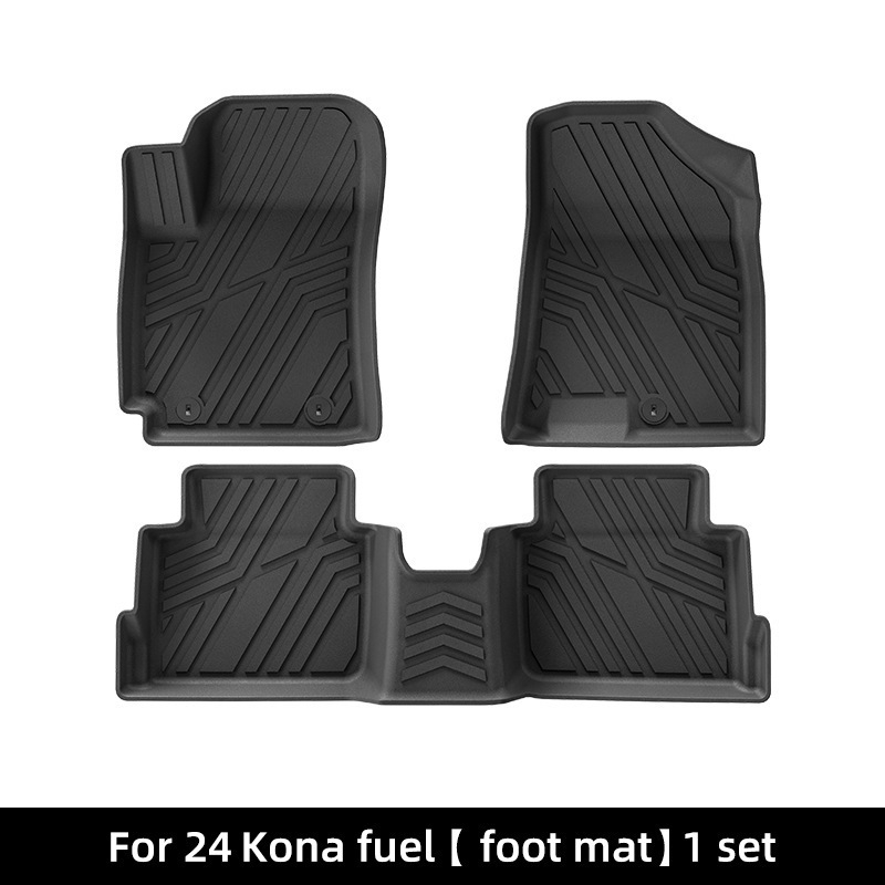 Kona-специфични автомобилни подложки за подове и багажник, ТПЕ материал, персонализирани, полузатворен дизайн, петместен