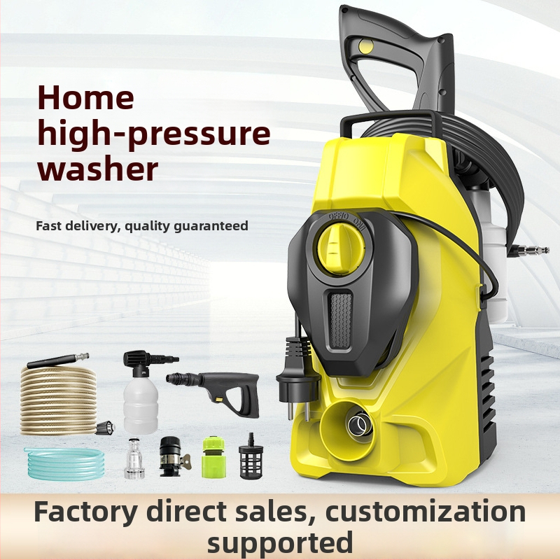 Mașină de spălat cu presiune înaltă pentru automobile, verticală, pentru uz casnic, aparat portabil cu corp din aliaj, 1400 W, 220 V, 150 Bar