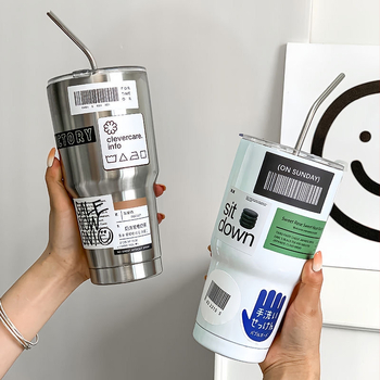 Termos čaša sa slamkom, velika kapaciteta; unutarnji 304 nehrđajući čelik, vanjski 201 nehrđajući čelik; vakuumska izolacija 6-12 sati; prijenosno