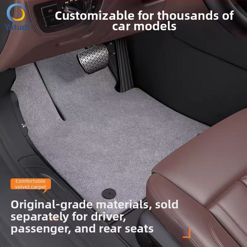 PVC autokoberce na podlahu, okraje uzatvorené drôtovými slučkami, odolné voči špine a opotrebeniu, značky Yashidi, pre špeciálne autá, velúr povrch, prispôsobenie k dispozícii