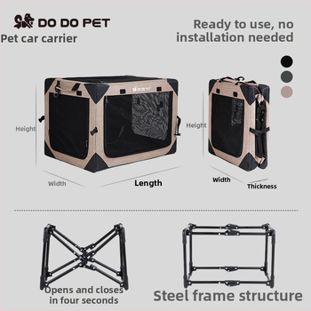 Autós kutya kennelje - összecsukható, légáteresztő Oxford szövet, összeszerelés nélkül