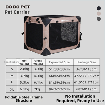 Autós kutya kennelje - összecsukható, légáteresztő Oxford szövet, összeszerelés nélkül