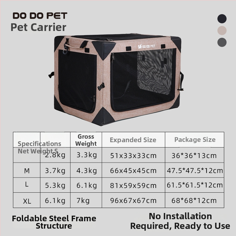 Autós kutya kennelje - összecsukható, légáteresztő Oxford szövet, összeszerelés nélkül