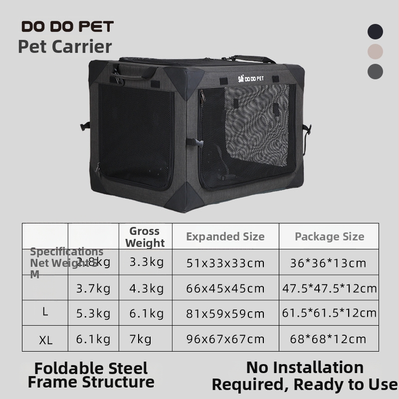 Autós kutya kennelje - összecsukható, légáteresztő Oxford szövet, összeszerelés nélkül