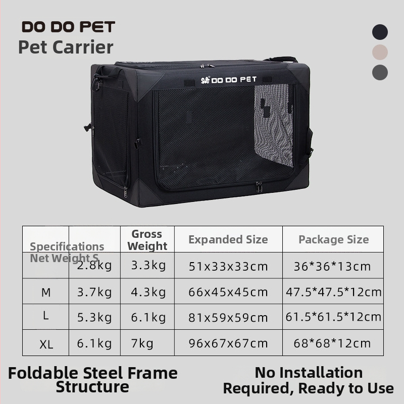 Autós kutya kennelje - összecsukható, légáteresztő Oxford szövet, összeszerelés nélkül