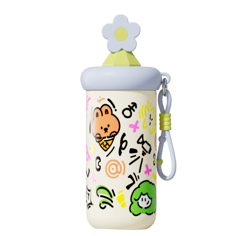 Termos šalice za žene sa slamkom, kompaktna i prijenosna, unutarnja posuda od 316 STL, vanjsko kućište od 201 STL, vakuumska izolacija 6–12 sati, odvajanje čaja i vode, mogućnost ispisa logotipa