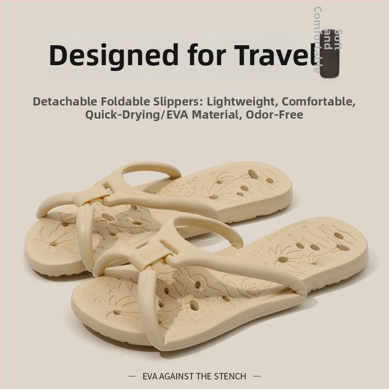 Sklopive papuče za putovanje za parove, lagane i protuklizne, gornji dio EVA i đon EVA, đon injekcijski kalup, za muškarce i žene, kućna uporaba