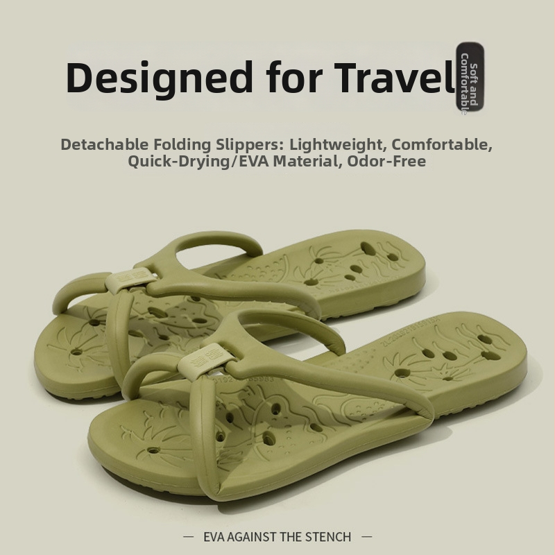 Sklopive papuče za putovanje za parove, lagane i protuklizne, gornji dio EVA i đon EVA, đon injekcijski kalup, za muškarce i žene, kućna uporaba