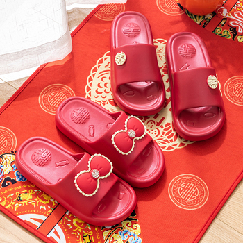 Unisex svadbene papuče s debelim EVA potplatom, protuklizne, gornji dio od tkanine, injekcijski oblikovana potplata, ljeto 2024