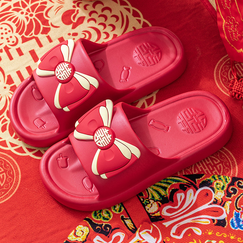 Unisex svadbene papuče s debelim EVA potplatom, protuklizne, gornji dio od tkanine, injekcijski oblikovana potplata, ljeto 2024