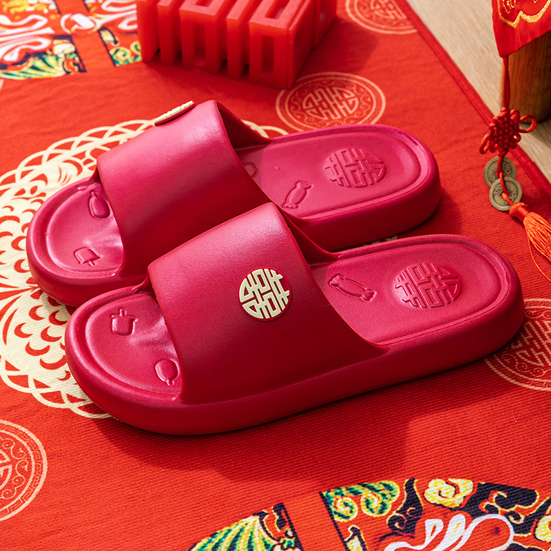 Unisex svadbene papuče s debelim EVA potplatom, protuklizne, gornji dio od tkanine, injekcijski oblikovana potplata, ljeto 2024