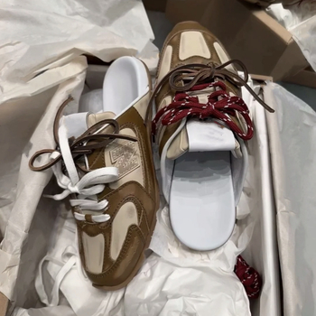 Miaojia 530 obojeno blokirane slip-on papuče, vintage izgreban stil, svakodnevne tenisice s vezicama i zatvorenim prstima