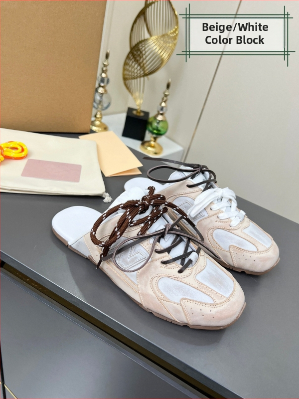Miaojia 530 obojeno blokirane slip-on papuče, vintage izgreban stil, svakodnevne tenisice s vezicama i zatvorenim prstima