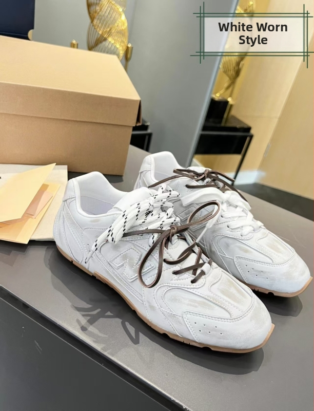 Miaojia 530 obojeno blokirane slip-on papuče, vintage izgreban stil, svakodnevne tenisice s vezicama i zatvorenim prstima