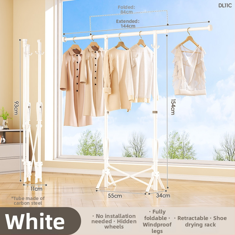 Podlahový stojan na sušenie oblečenia, mobilný, s jednou tyčou, model DL11, moderný minimalistický štýl