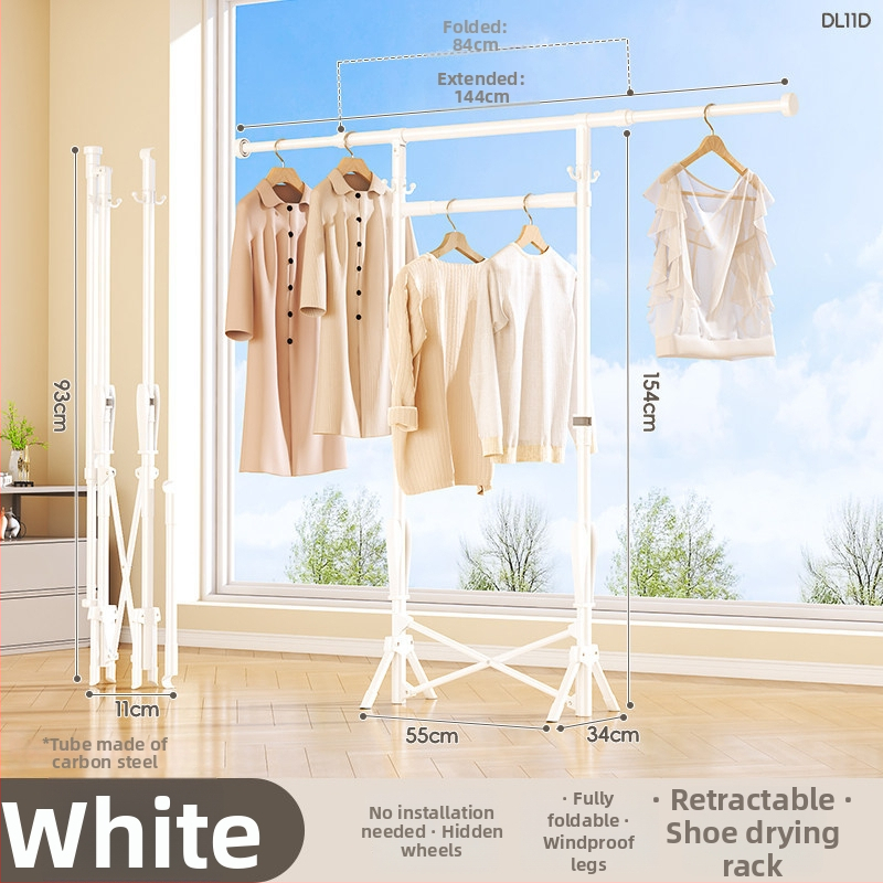 Podlahový stojan na sušenie oblečenia, mobilný, s jednou tyčou, model DL11, moderný minimalistický štýl