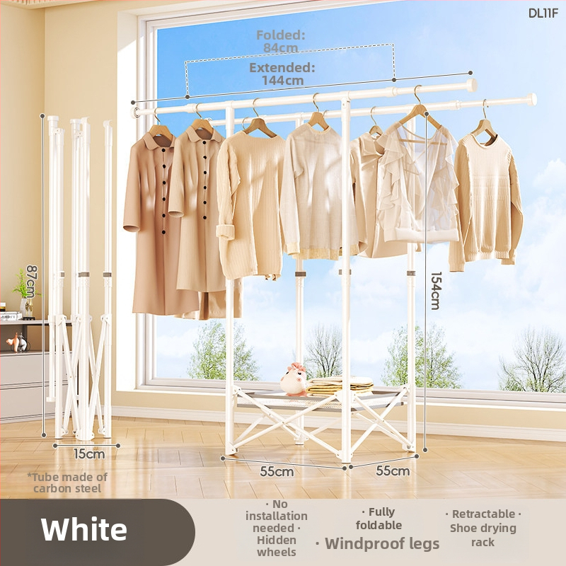 Podlahový stojan na sušenie oblečenia, mobilný, s jednou tyčou, model DL11, moderný minimalistický štýl