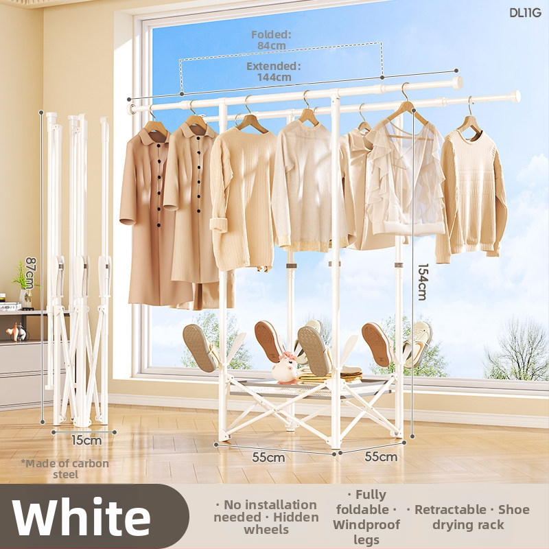 Podlahový stojan na sušenie oblečenia, mobilný, s jednou tyčou, model DL11, moderný minimalistický štýl