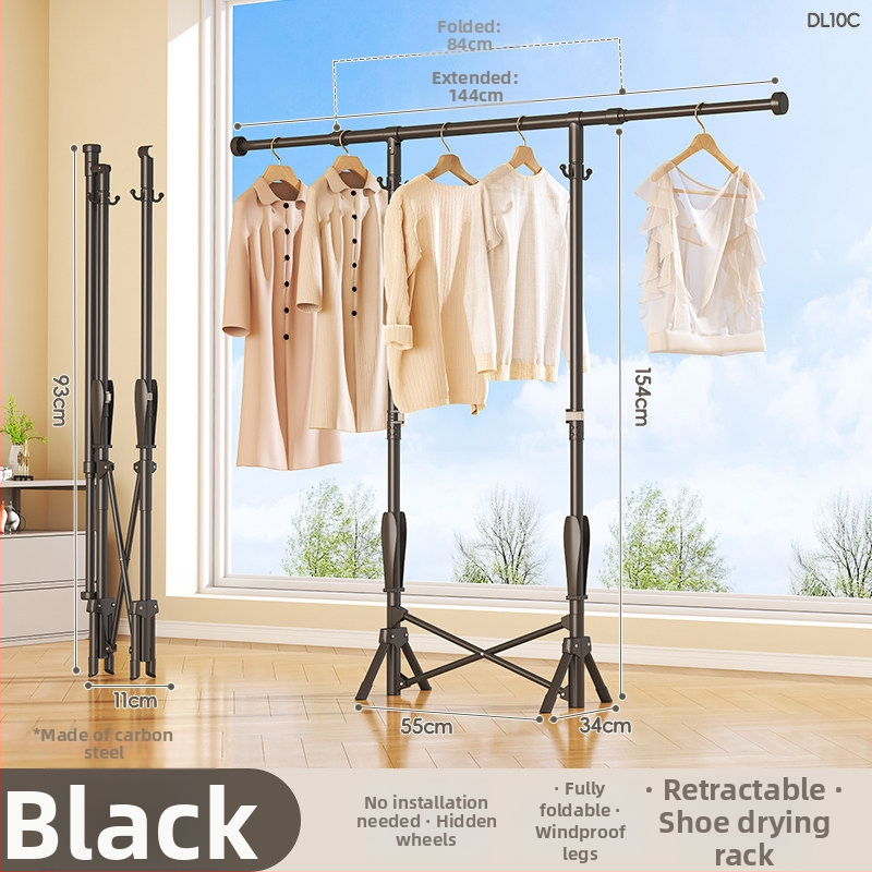 Podlahový stojan na sušenie oblečenia, mobilný, s jednou tyčou, model DL11, moderný minimalistický štýl
