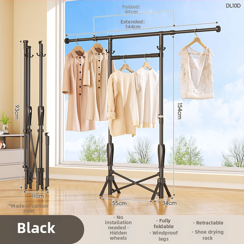 Podlahový stojan na sušenie oblečenia, mobilný, s jednou tyčou, model DL11, moderný minimalistický štýl