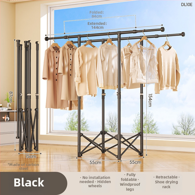 Podlahový stojan na sušenie oblečenia, mobilný, s jednou tyčou, model DL11, moderný minimalistický štýl