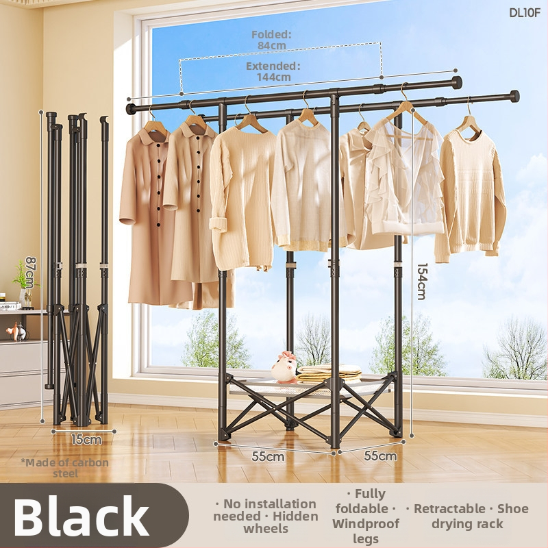 Podlahový stojan na sušenie oblečenia, mobilný, s jednou tyčou, model DL11, moderný minimalistický štýl