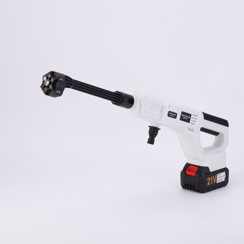 Pistol portabil de spălat auto cu baterie litiu, 21V, 285W, debit 4,1 kg, greutate 1,1 kg