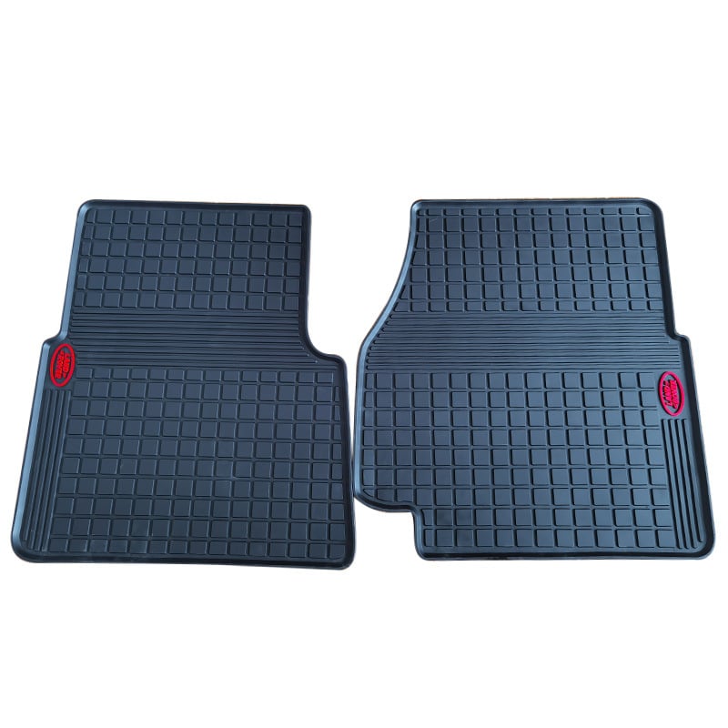 Латексови автомобилни стелки Land Rover Defender – персонализирани с лого и латексни подложки за крака