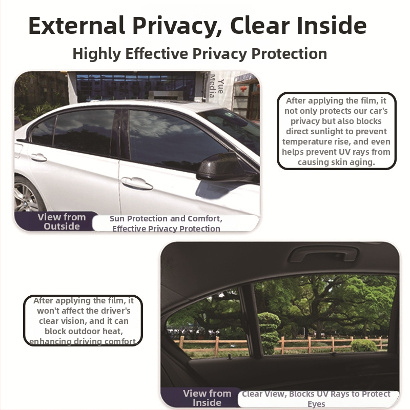 Automobilové okno – slnečný film s protiexploznou ochranou a tepelnou izoláciou, 1 vrstva, samolepiaci, PP založený