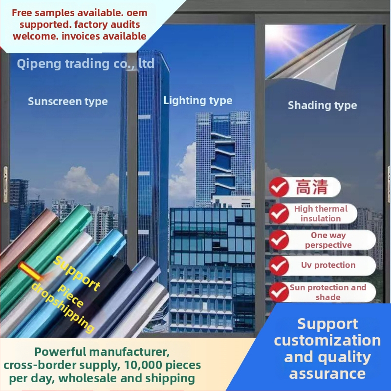 Prozirni filmski preklop za prozore sa jednosmjernim pogledom, zaštita od znatiželjnih pogleda i izolacija, zaštita od sunca; PVC 90% i PET 10%, elektrostaticko ljepilo, prilagodljivo