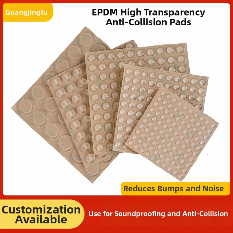 EPDM vysokopriehľadné lepiace tlmiace podložky na skrinky a dvere — zníženie hluku, tlmenie nárazov, protiskĺzová tesniaca podložka; vhodné pre elektroniku, nábytok, čajové súpravy, remeslá; pôvod: Čínska pevnina