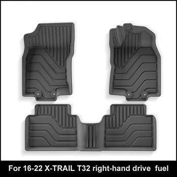 Подови постелки за Nissan X-Trail T32 (2016–2022), за автомобил с дясно управление, водоустойчиви, материал TPE, персонализируеми
