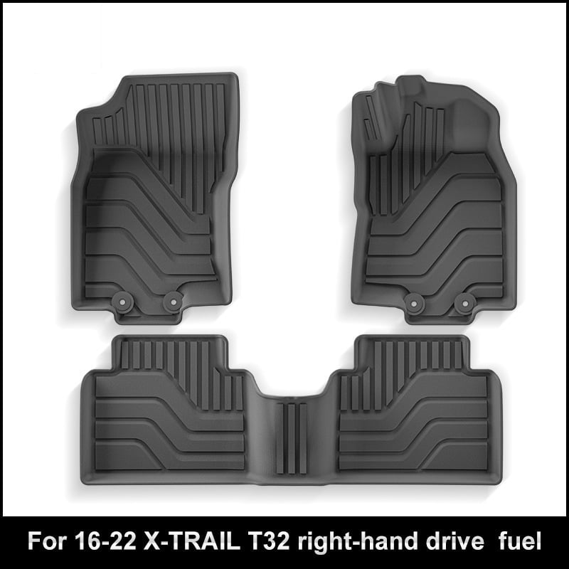 Подови постелки за Nissan X-Trail T32 (2016–2022), за автомобил с дясно управление, водоустойчиви, материал TPE, персонализируеми
