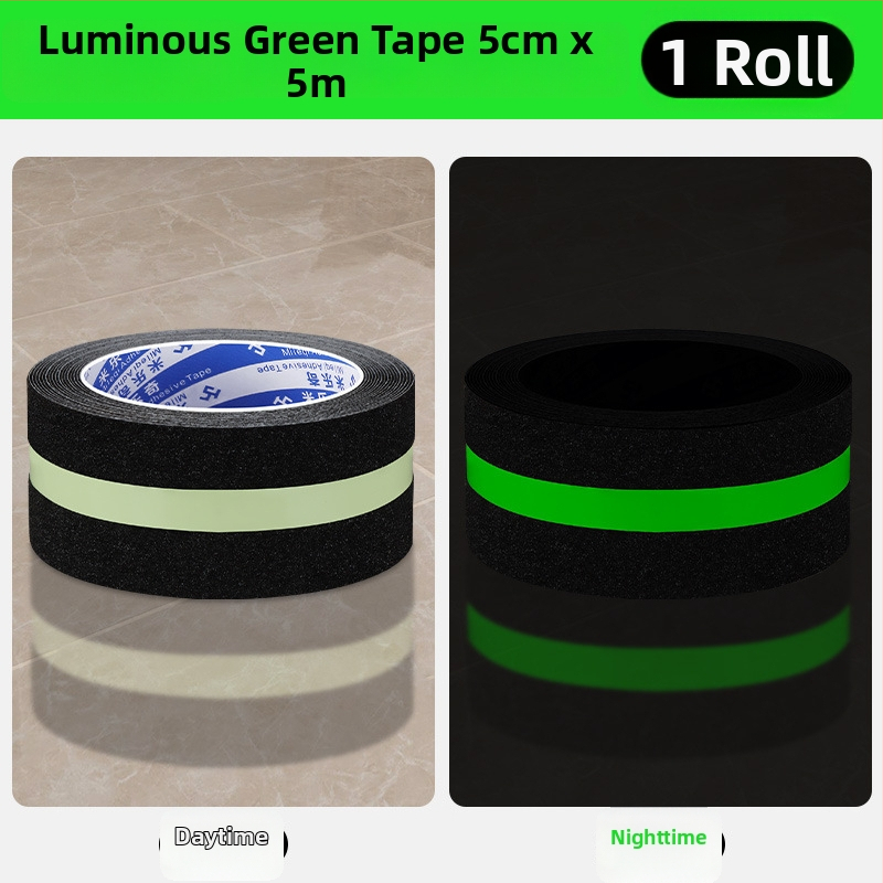 Foszforeszkáló matt felületű csúszásmentes lépcsőszalag, PVC alap, gumibasú ragasztó