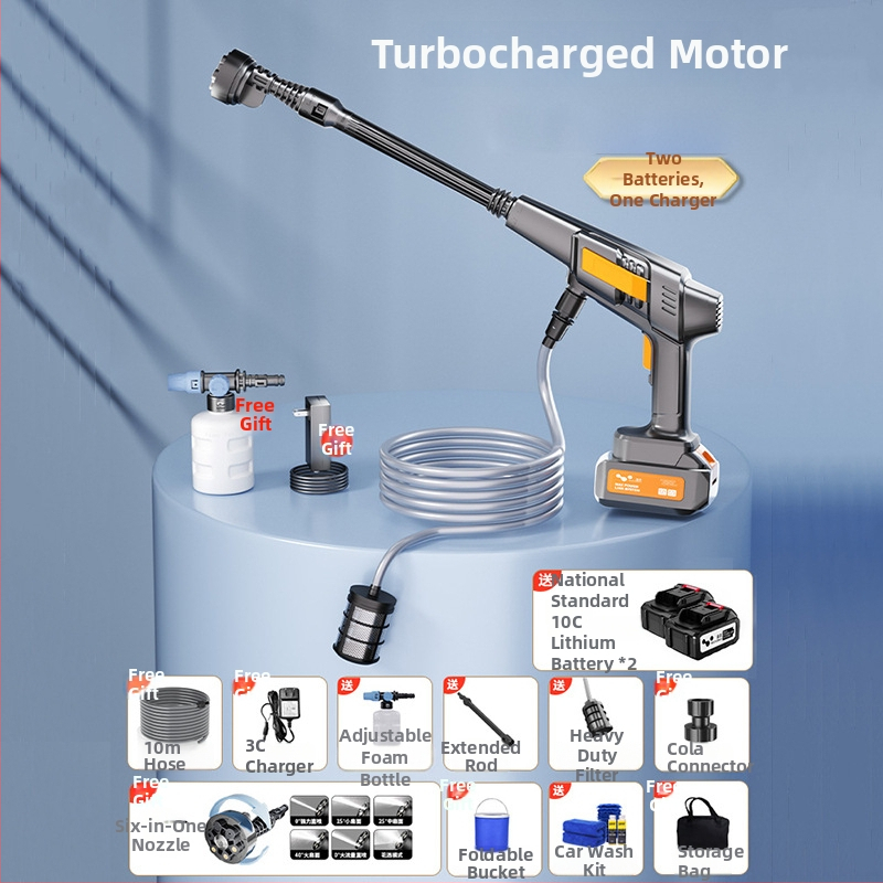 Bezdrôtové zariadenie na umývanie áut s vysokotlakým vodným lúčom – prenášateľné pre domáce a automobilové použitie, LB-902, 150W, 220V, tlak 2,5–25 MPa, hmotnosť 2,25 kg