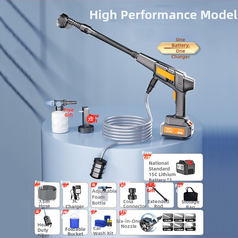 Bezdrôtové zariadenie na umývanie áut s vysokotlakým vodným lúčom – prenášateľné pre domáce a automobilové použitie, LB-902, 150W, 220V, tlak 2,5–25 MPa, hmotnosť 2,25 kg