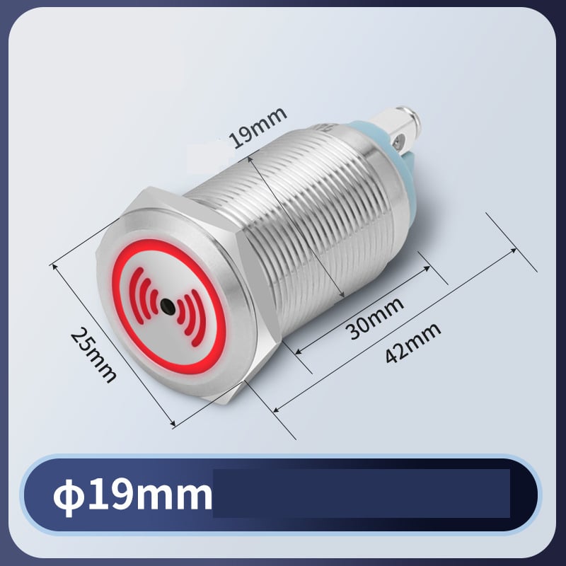 Μεταλλικός βομβητής 24V/12V με διακοπτόμενη/συνεχή λειτουργία 16/19/22 mm, ηχητικός και οπτικός συναγερμός με διακοπτόμενο φως που αναβοσβήνει