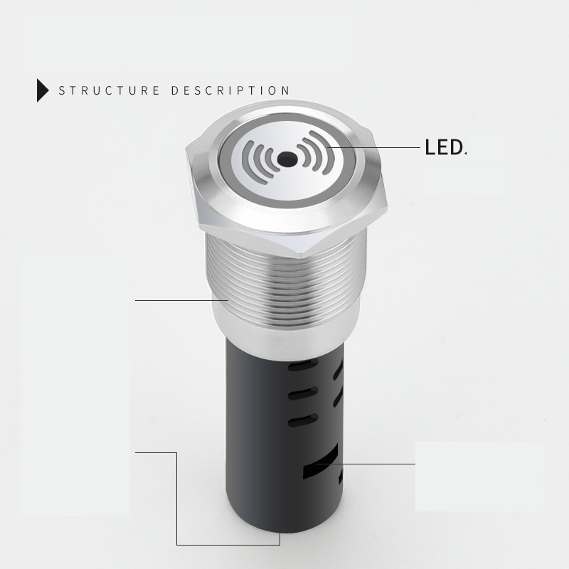 Μεταλλικός βομβητής 24V/12V με διακοπτόμενη/συνεχή λειτουργία 16/19/22 mm, ηχητικός και οπτικός συναγερμός με διακοπτόμενο φως που αναβοσβήνει