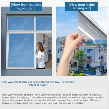 Jednostrani prozorska folija za privatnost, samoljepljiva PET, zaštita od sunca i izolacija, moderni minimalistički stil, pogodna za dnevni boravak, spavaću sobu, vanjske prostore, balkon i komercijalne prostore
