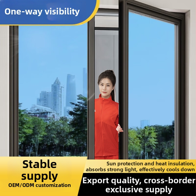 Jednostrani prozorska folija za privatnost, samoljepljiva PET, zaštita od sunca i izolacija, moderni minimalistički stil, pogodna za dnevni boravak, spavaću sobu, vanjske prostore, balkon i komercijalne prostore