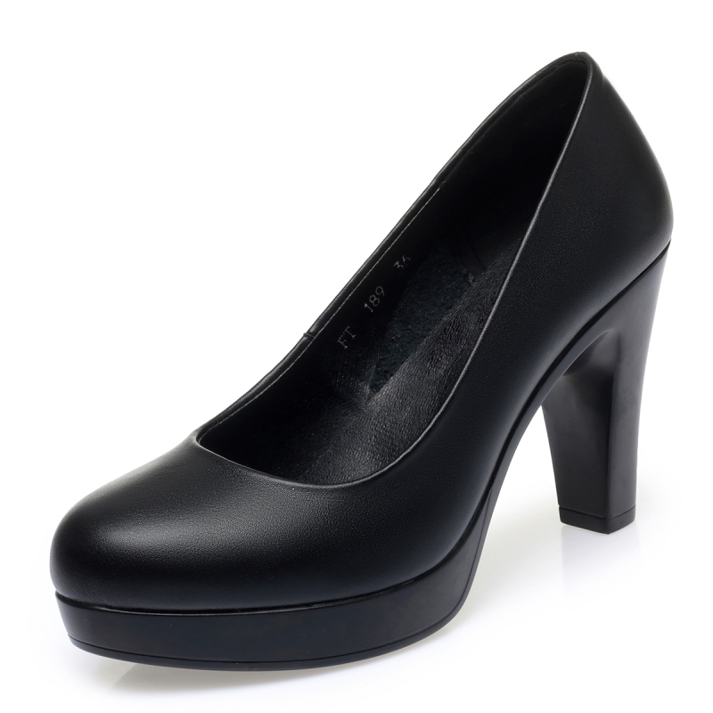 Ženske poslovne cipele, okrugli vrh, PU gornji dio, platforma, debeli pet 6–8 cm, ulošak od mikrovlakana