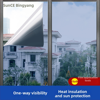 PET film na ochranu pred slnkom a izoláciu s vysokou priehľadnosťou, samolepiaci reflexný okenný film, jednobarevný dizajn pre obývaciu izbu a balkón