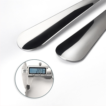 Shoehorn din oțel inoxidabil, design drept, îngroșat și extins, antiderapant